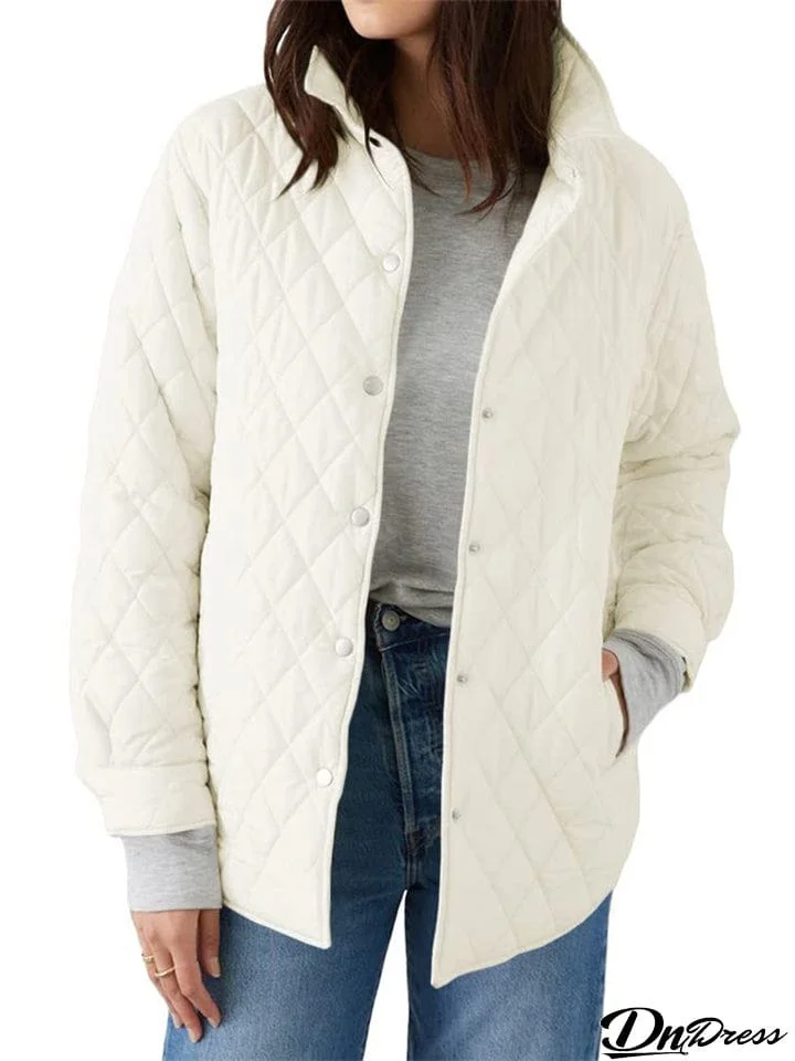 Women's Warm Lightweight Stand-collar Quilted Puffer Jacket