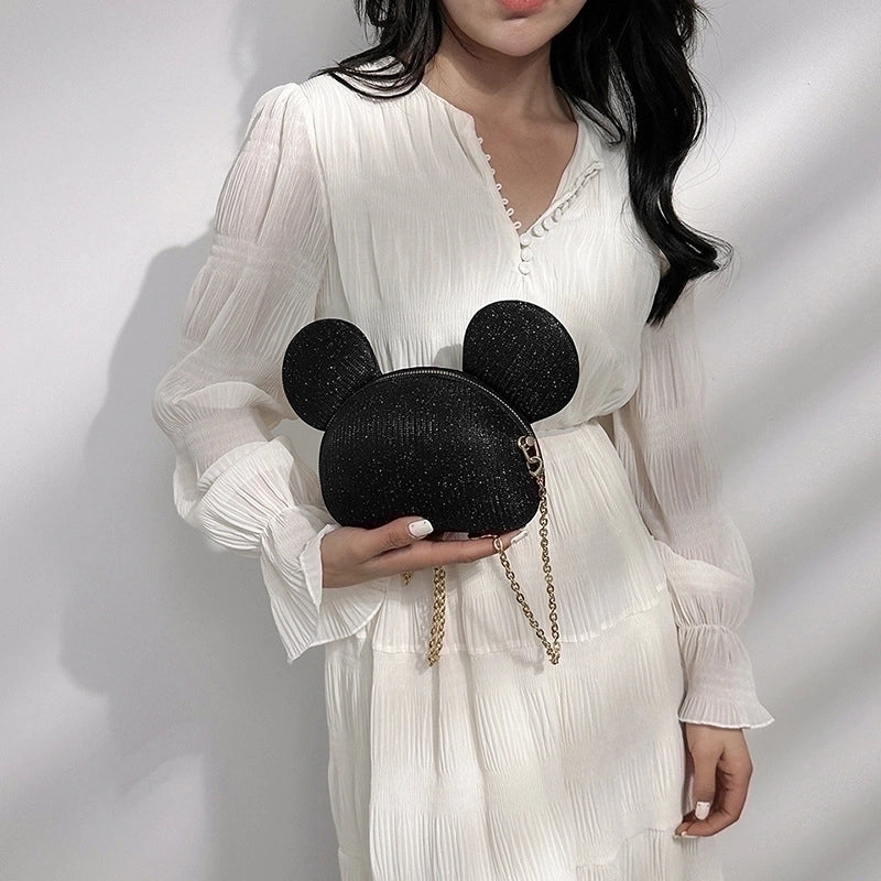 Women’s Mini Plush Solid Color Cute Cylindrical Zipper Crossbody Bag