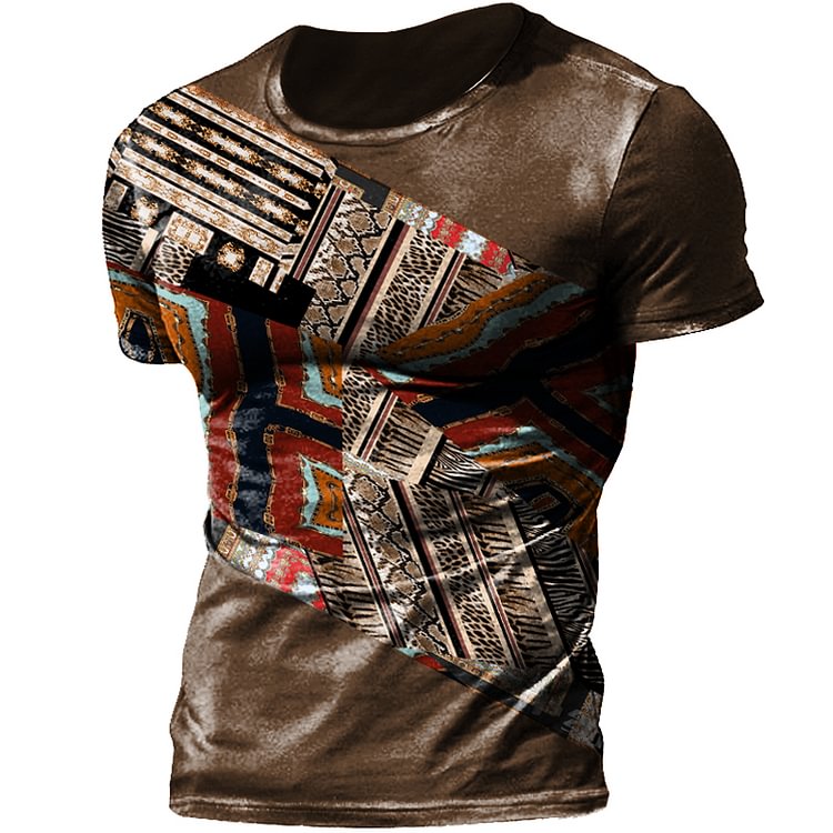 Men's Outdoor Western Ethnic Pattern Retro T-Shirt