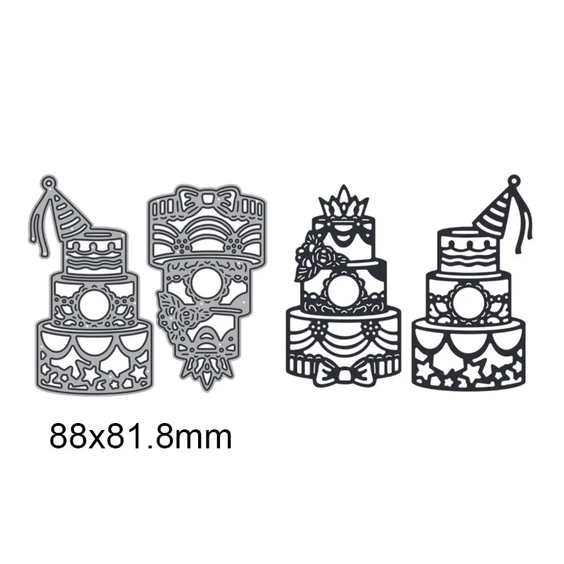 Multi-tiered Birthday Cake Metal Cutting Dies For DIY Scrapbook Cutting Die Paper Cards Embossed Decorative Craft Die Cut New
