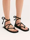 Canvas Lace-Up Flat With Sandals