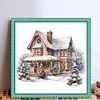 Christmas Cabin-Full Embroidery 2 Strands 18CT Counted Cross Stitch-35*35CM