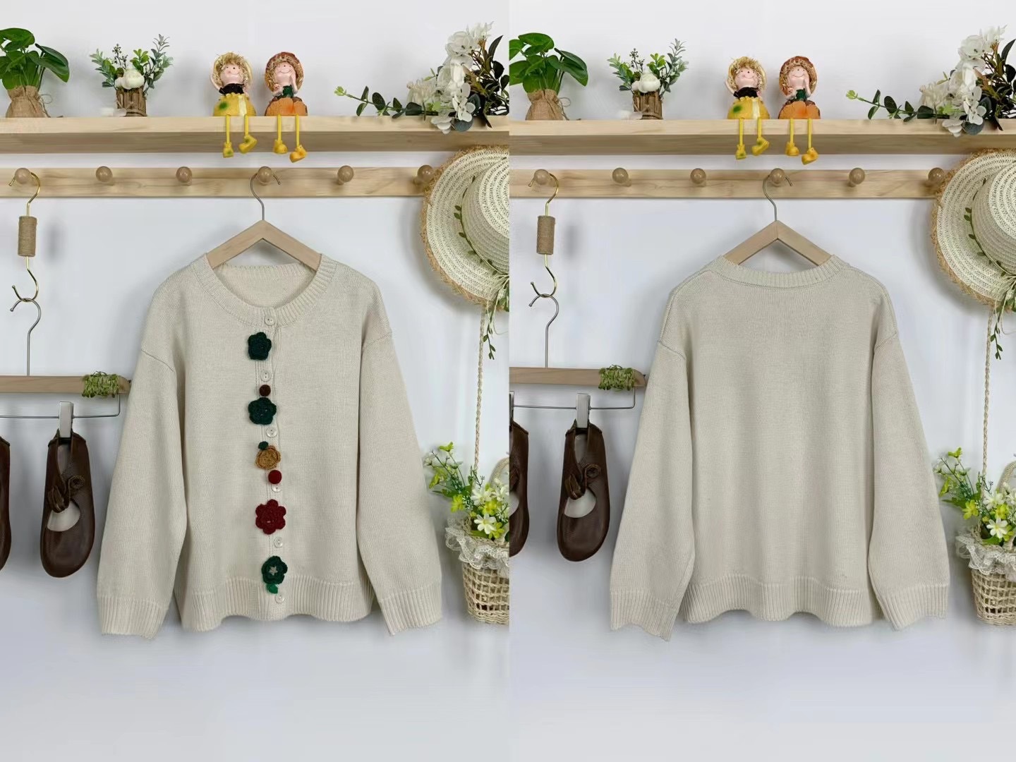 Chicfifth Sweater Women Winter Long Sleeve High Quality Autumn Vintage Top Knitted Cardigan