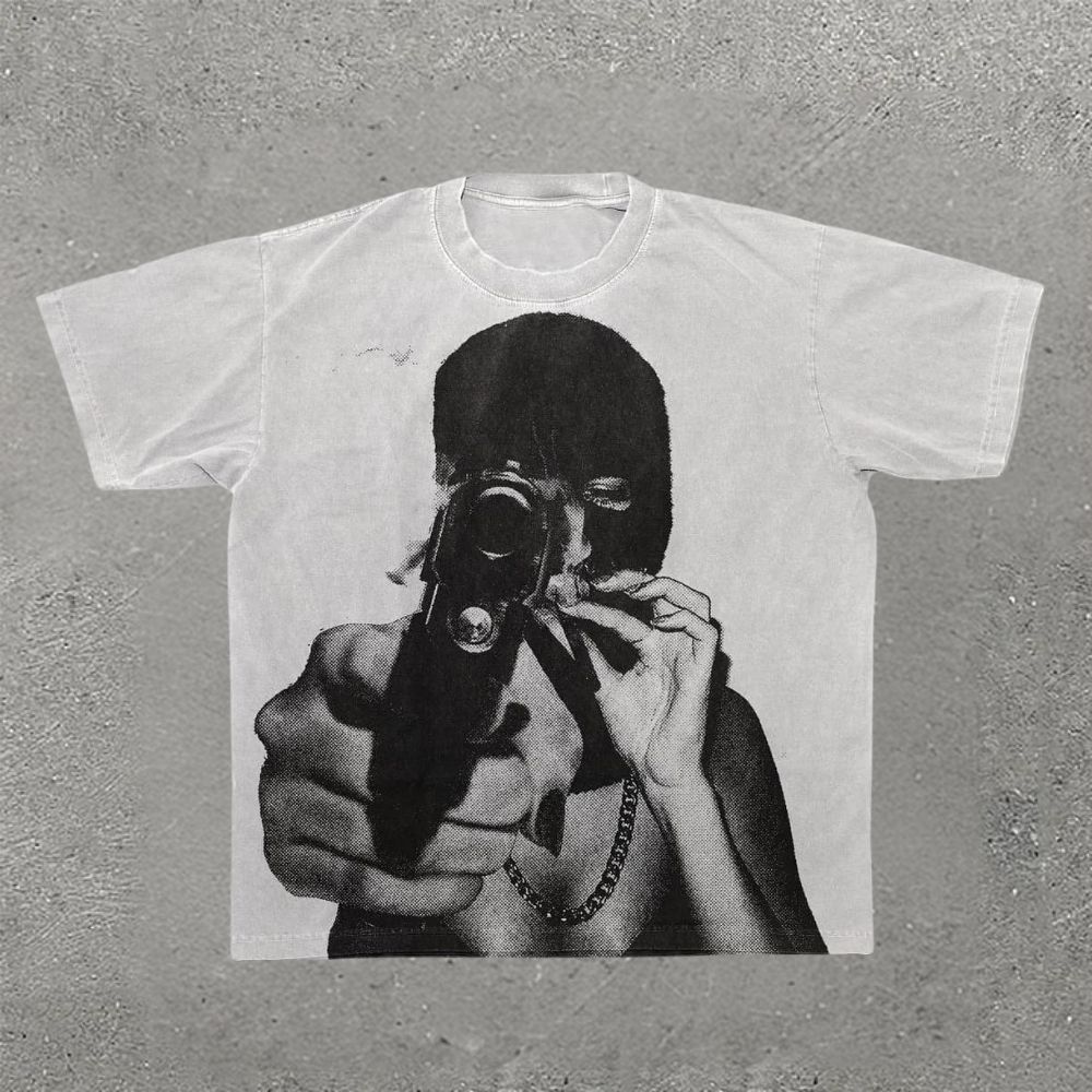 Gangsta Printed Casual T-Shirt