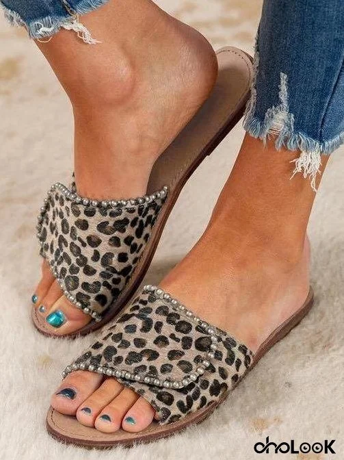 Fashion Leopard Beach Slippers