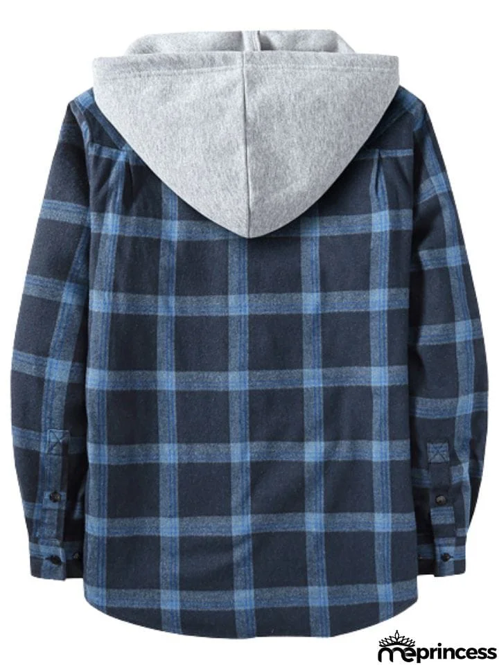 Spring Autumn Men's Trendy Plaid Hoodies
