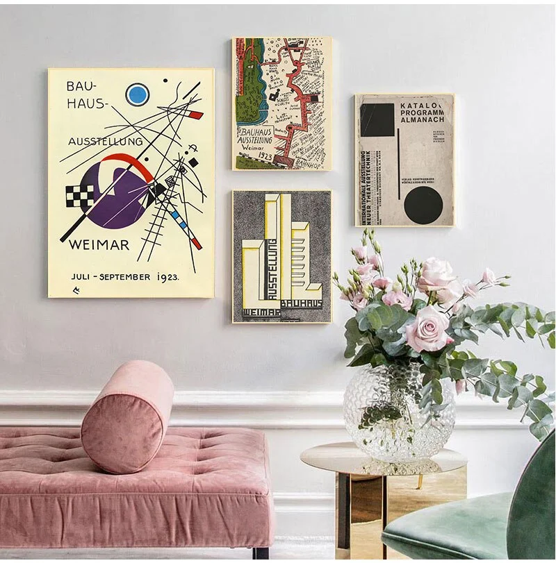 Posters and Prints Bauhaus Ausstellung 1923 Weimer Exhibition Poster Wall Art Picture Canvas Painting for Room Home Decor