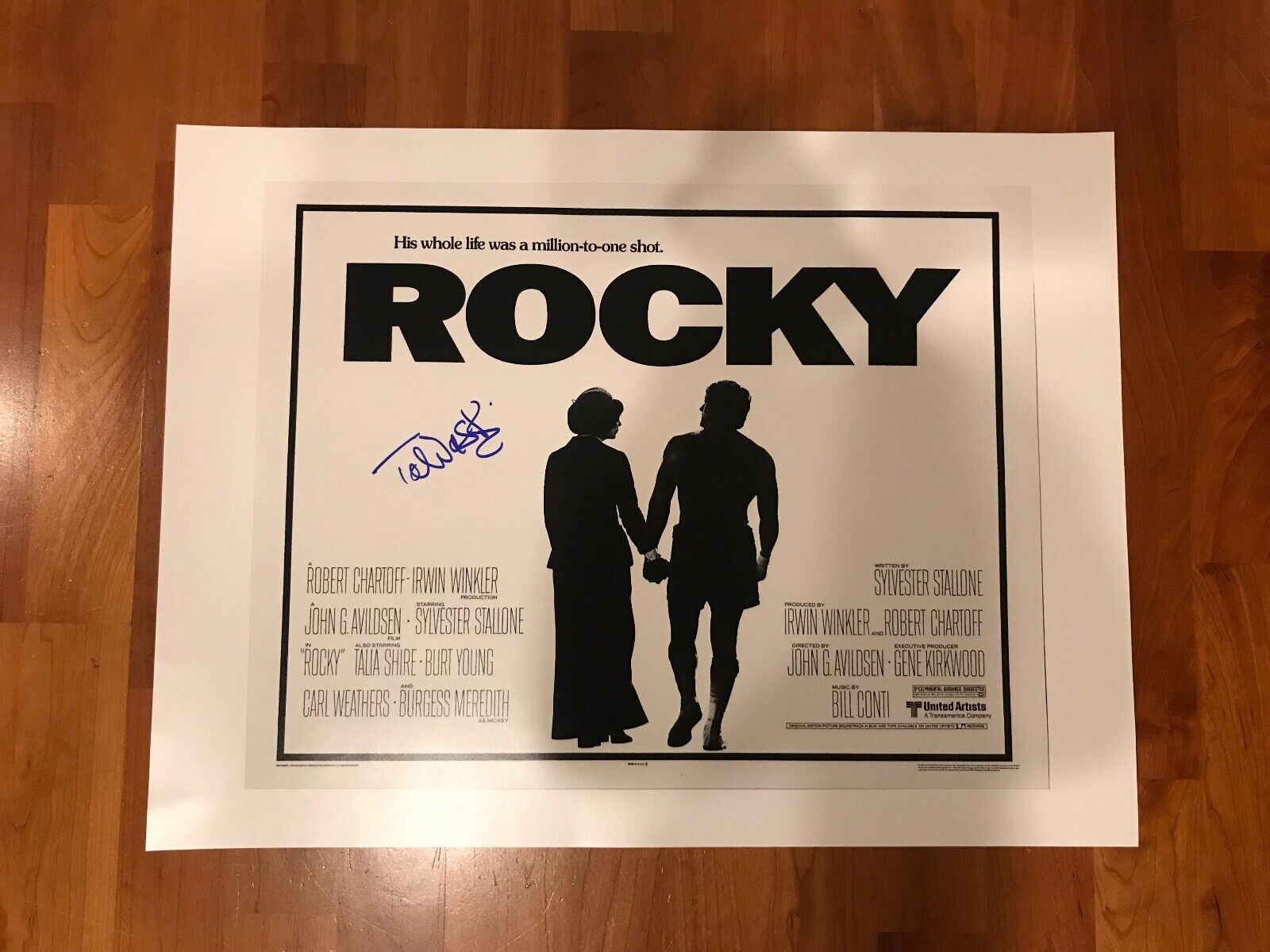 * TALIA SHIRE * signed 24x18 full size movie poster * ROCKY * ADRIAN * PROOF * 2