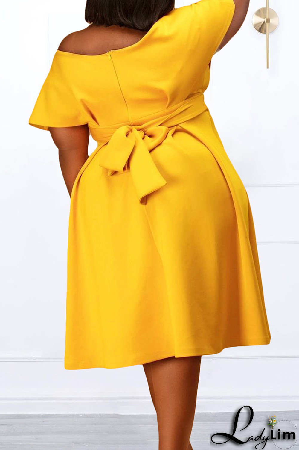 Green Casual Solid Patchwork Off the Shoulder Cake Skirt Dresses