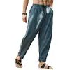 Pantaloni casual larghi da uomo in cotone e lino