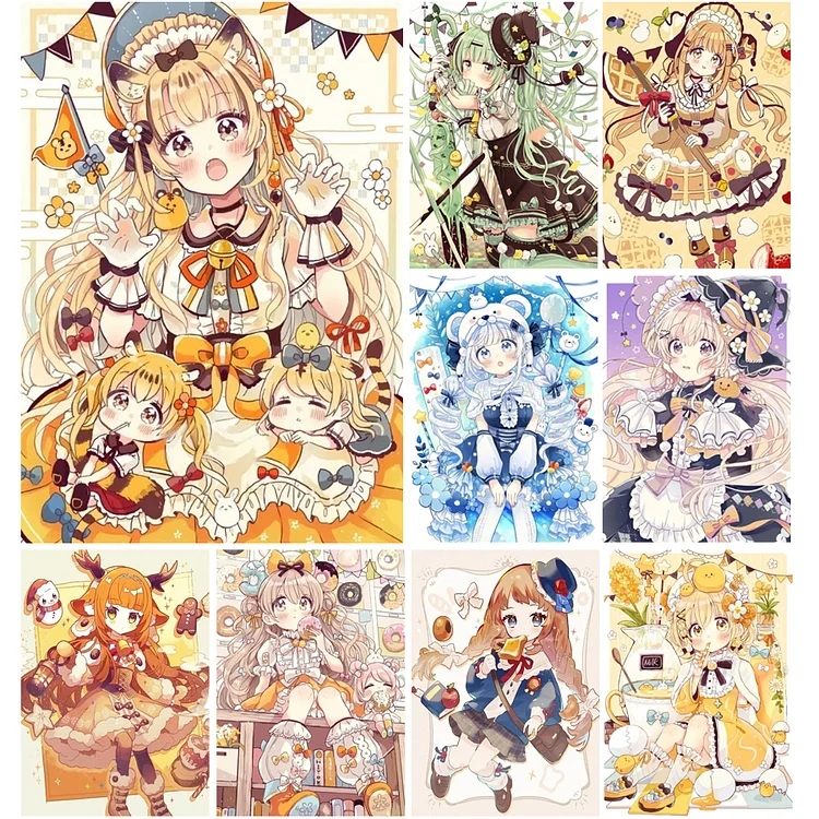 Anime Girl 11CT Stamped Cross Stitch 50*65CM