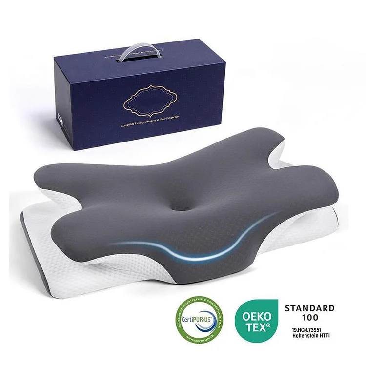 😱Limited Stock-2Pack Only $29.99🎁Cooling Memory Neck Pillow, Adjustable Ergonomic Memory Foam Neck Pillows, Cervical Support, Breathable & Removable Pillowcase, Mother's Gift