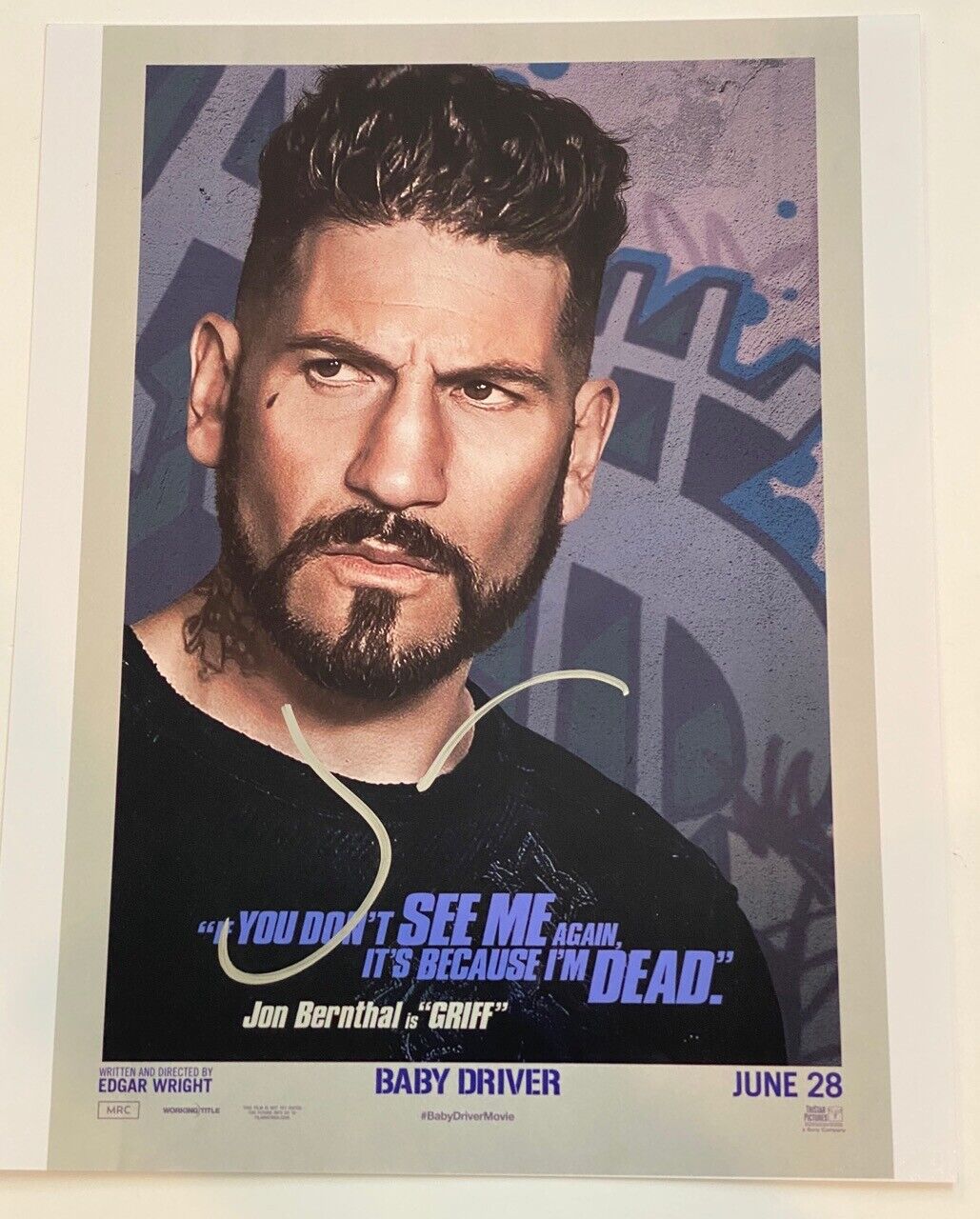 Jon Bernthal Signed Autographed 11x14 Photo Poster painting Baby Driver COA