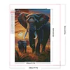 (45*65cm)Tropical Elephant - Full Round Partial AB Drill Diamond Painting