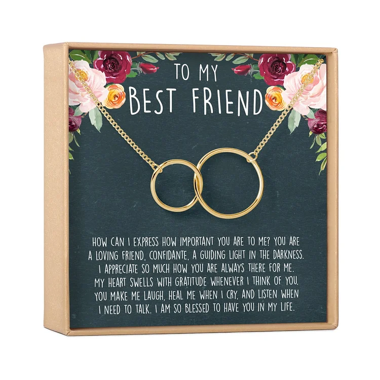 Friendship Necklace: Best Friend Necklace Gift (with a card)