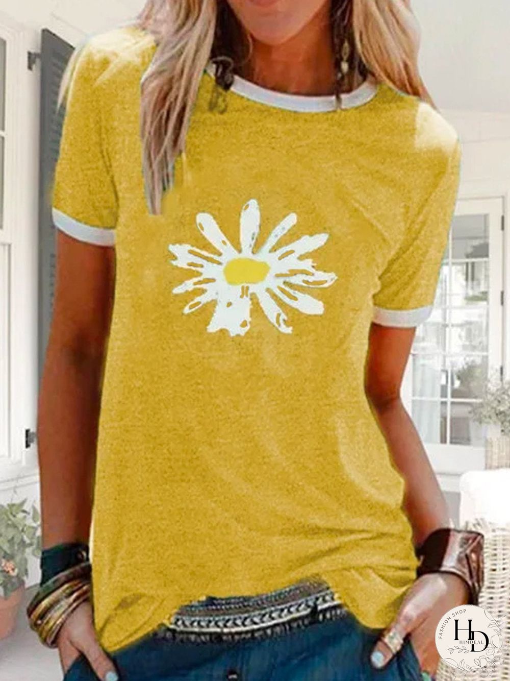 Green Short Sleeve Crew Neck Shirts & Tops