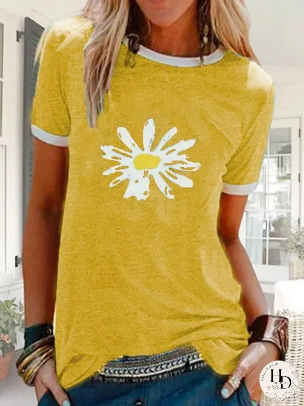 Green Short Sleeve Crew Neck Shirts & Tops