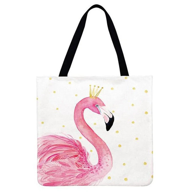 Warm Flamingo - Linen Tote Bag