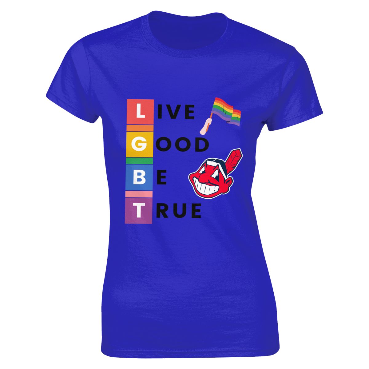 Cleveland Guardians LGBT Pride Women's Soft Cotton T-Shirt