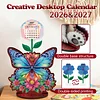 2026 Calendar DIY Diamond Art Kit Butterfly Wooden Diamond Painting Calendar
