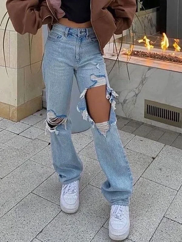High waist wide leg jeans
