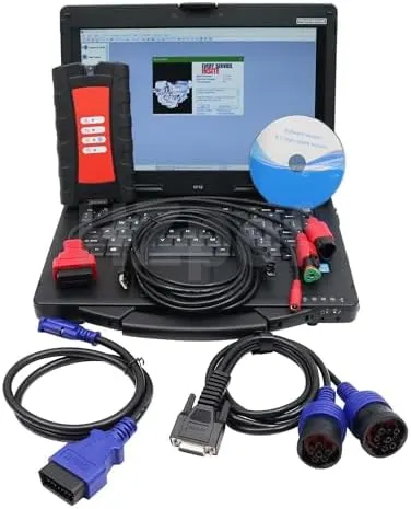for Cummins Inline 7 Data Link Adapter Truck Diagnostic Tool 5572620 5299899 with Insite 9.0 Software (High Standard Tool with Laptop)