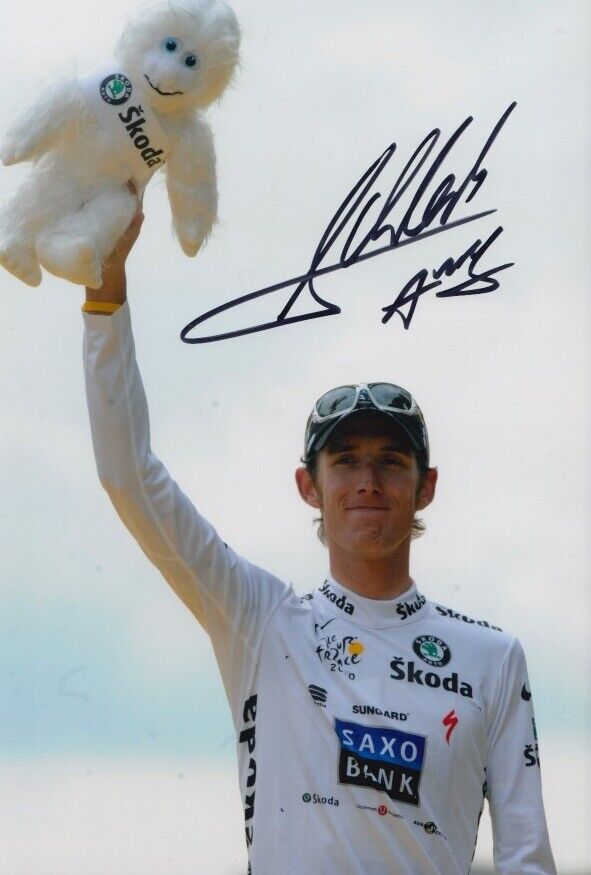 ANDY SCHLECK HAND SIGNED 12X8 Photo Poster painting CYCLING AUTOGRAPH TOUR DE FRANCE 4