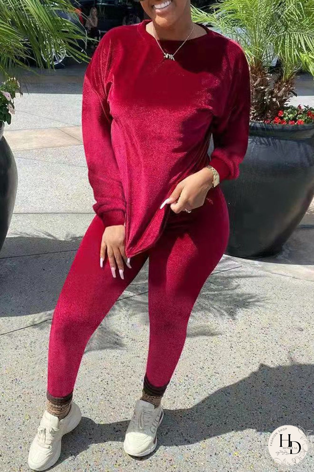 Black Fashion Casual Solid Basic O Neck Long Sleeve Two Pieces