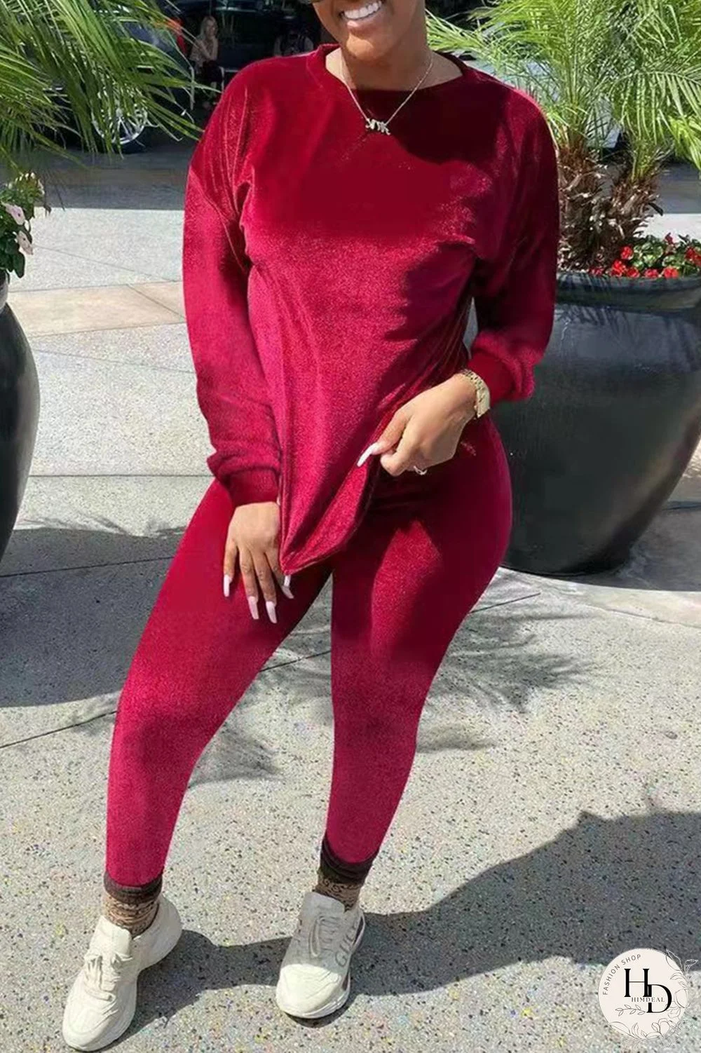 Black Fashion Casual Solid Basic O Neck Long Sleeve Two Pieces