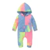 Baby Boy Girl Rompers Cute Infant Print Hooded Jumpsuits