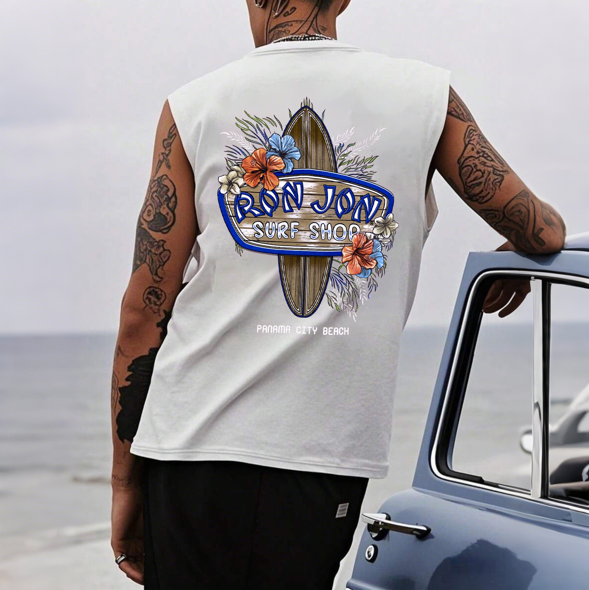 Men's Vintage Surf Floral Tank Top / TECHWEAR CLUB / Techwear