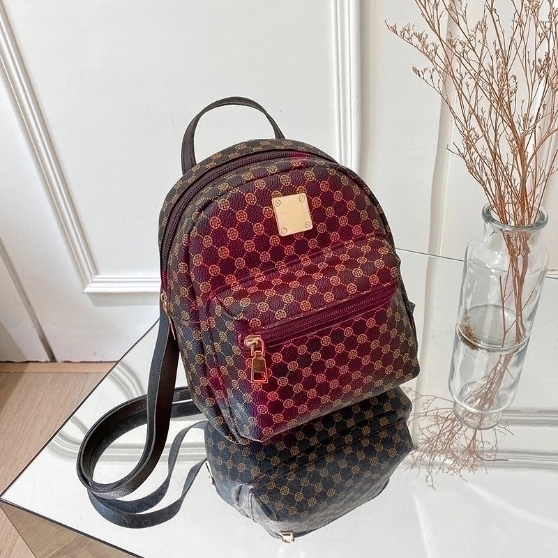 Fashion Plaid Print Backpack One Shoulder Multi-purpose Women