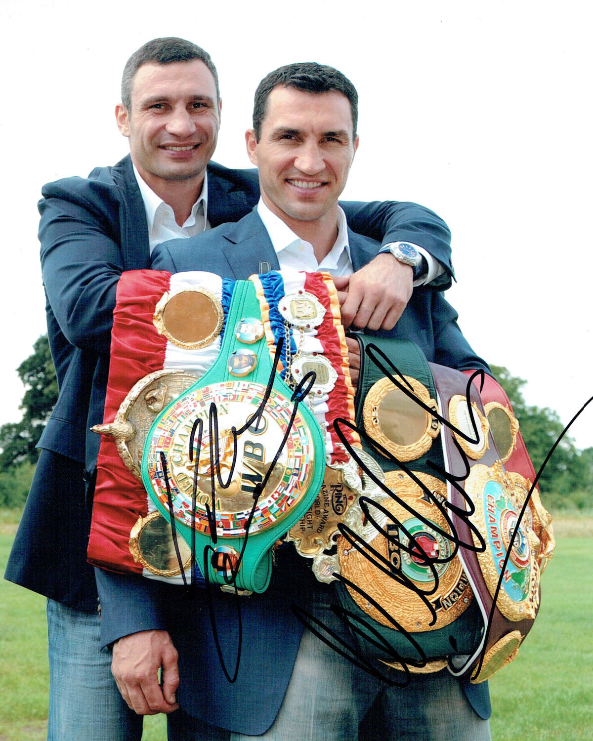 Wladimir & Vitali KLITSCHKO Double Signed Photo Poster painting A Champion Boxer AFTAL COA