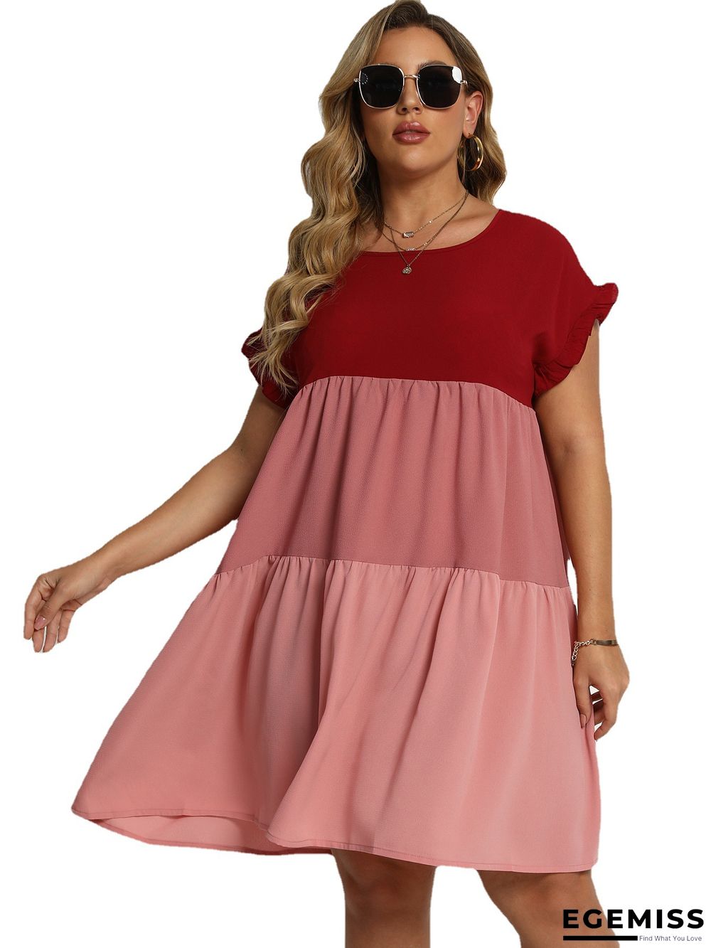 Contrast Color High Waist Loose Dress | EGEMISS