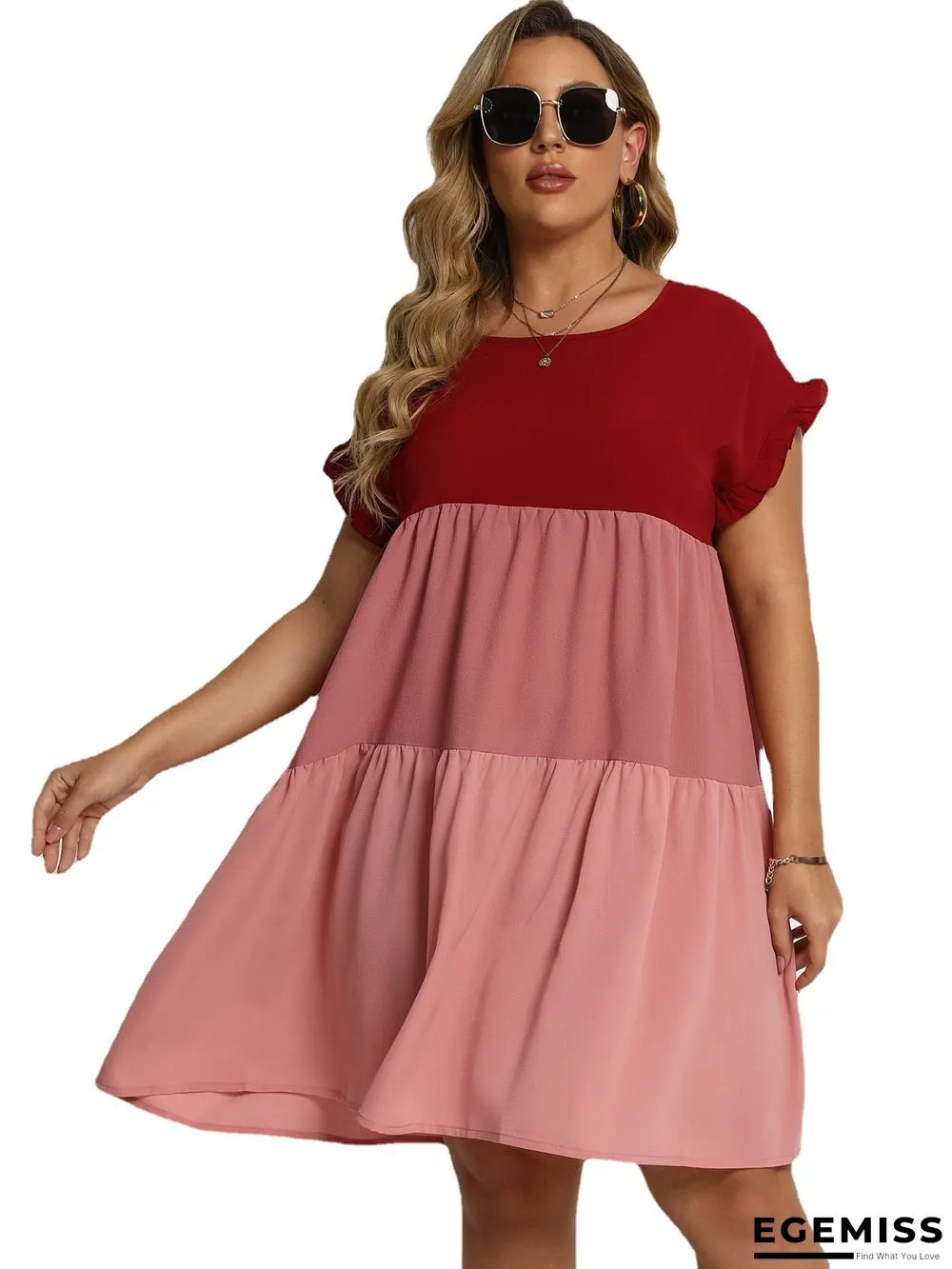 Contrast Color High Waist Loose Dress | EGEMISS