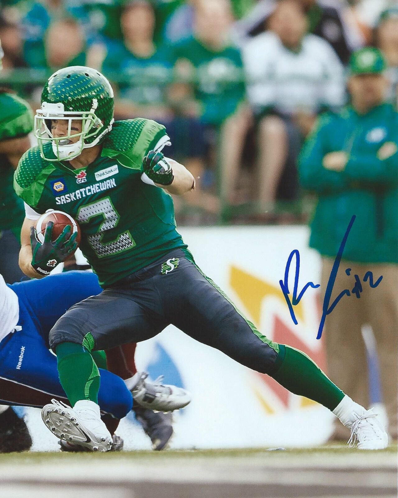 Ryan Smith Signed 8x10 Photo Poster painting Saskatchewan Roughriders Autographed COA