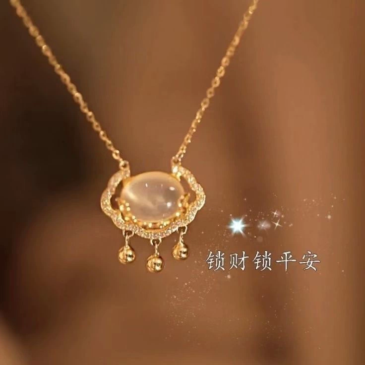 Chinese Peace Lock Gold-Plated Necklace