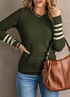 Green Round Neck Long Sleeve Sweater
