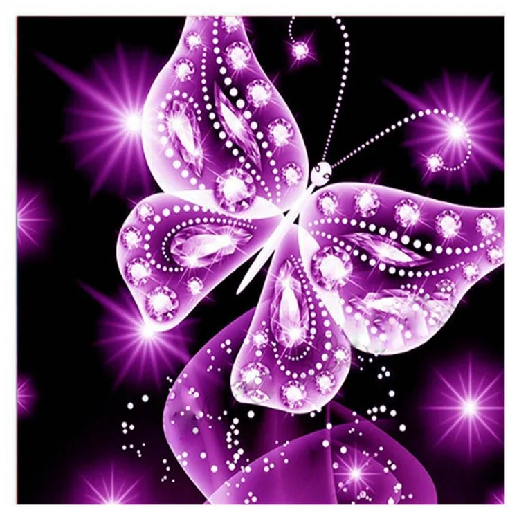 Purple Butterfly - Full Square 40*40CM