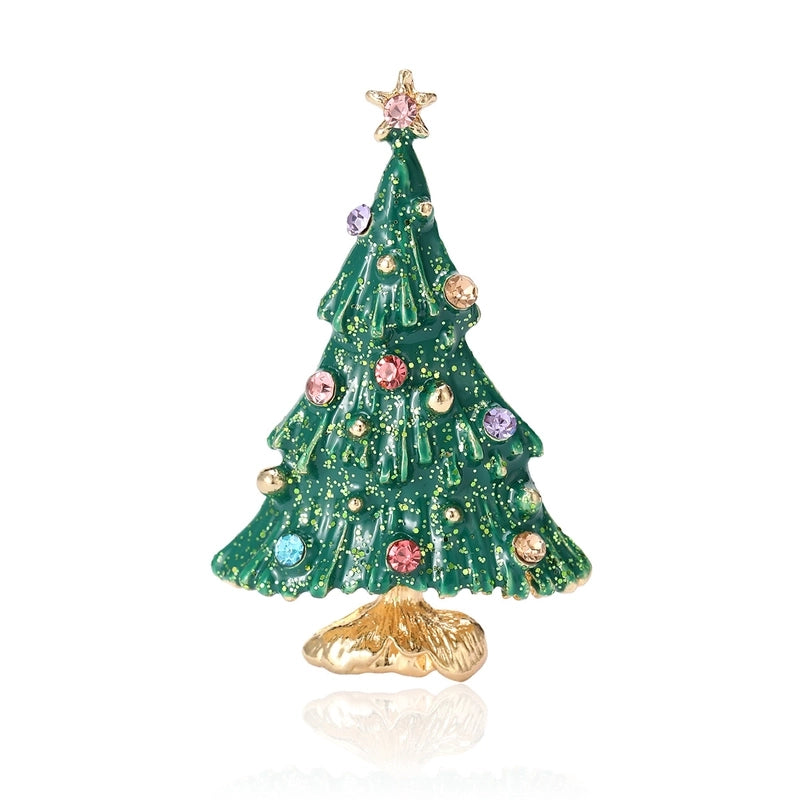 Elegant Lady Pin Christmas Tree Alloy Enamel Unisex Brooches