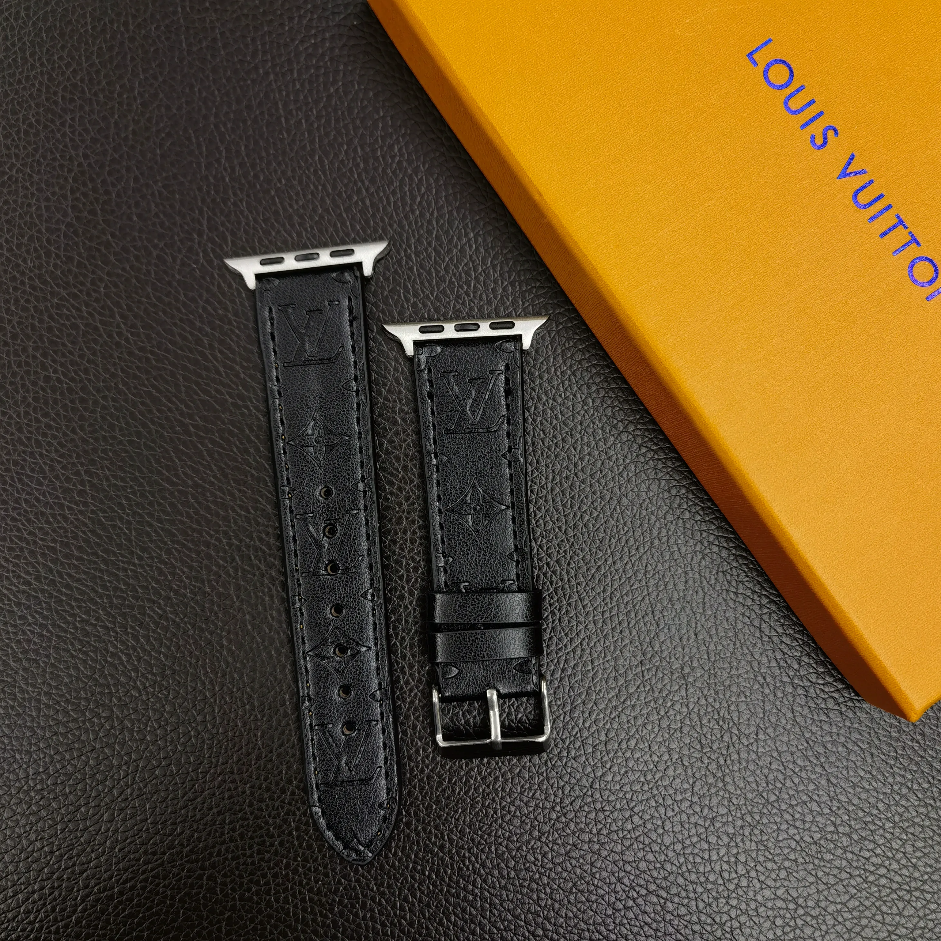 Louis Vuitton 3D Embossed Leather Apple Watch Strap