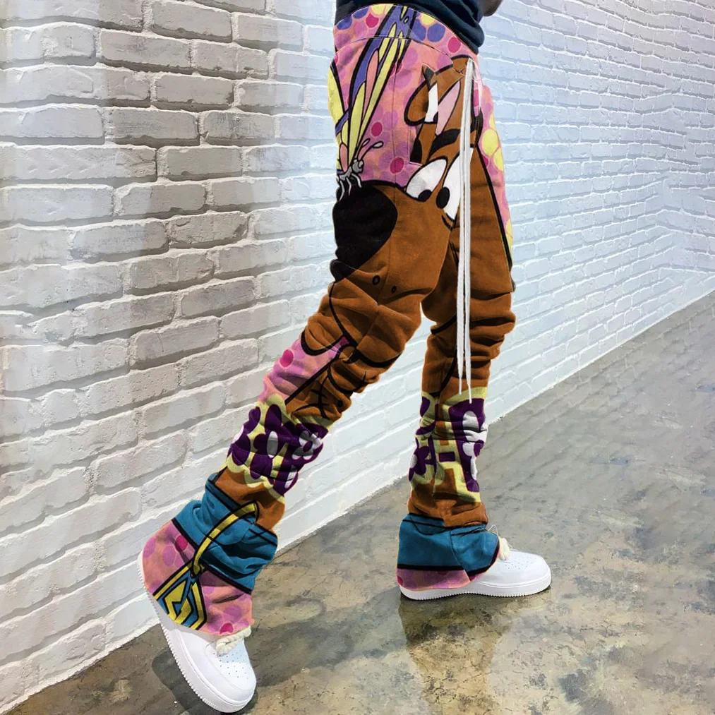 Doo Print Casual Flared Trousers