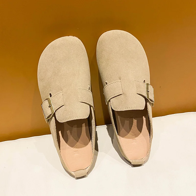 Churchf Churchf Baotou Slippers Female 2024 Summer New Wear Muller Shoes Women's Shoes Sen Female Wind Flat Lazy Drag