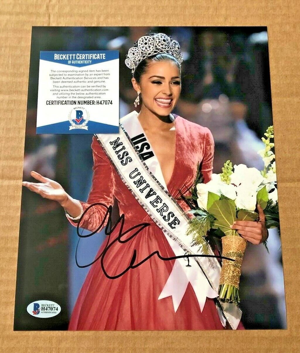 OLIVIA CULPO SIGNED MISS UNIVERSE 8X10 Photo Poster painting BECKETT CERTIFIED