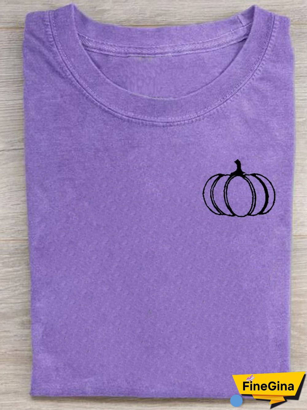 Women'S Vintage Pumpkin Print Casual T-Shirt