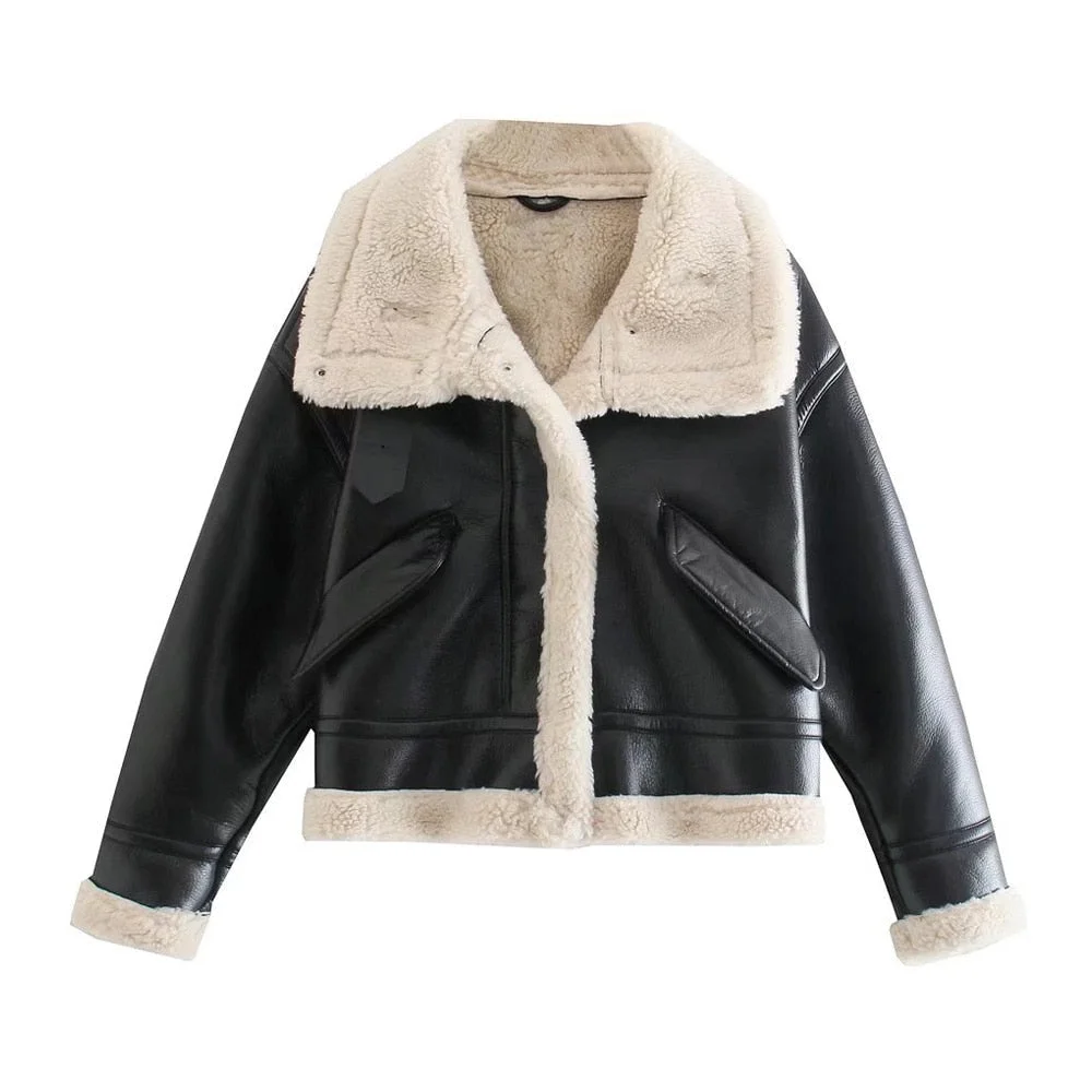 Vintage Winter Leather Jackets For Women