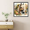 Diamond Painting-5D Full Round Drill Horse and Flower(40x40cm)