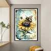 (Big Size) Bee On Sunflower- 11CT Stamped Cross Stitch 40*60cm/15.75*23.62in