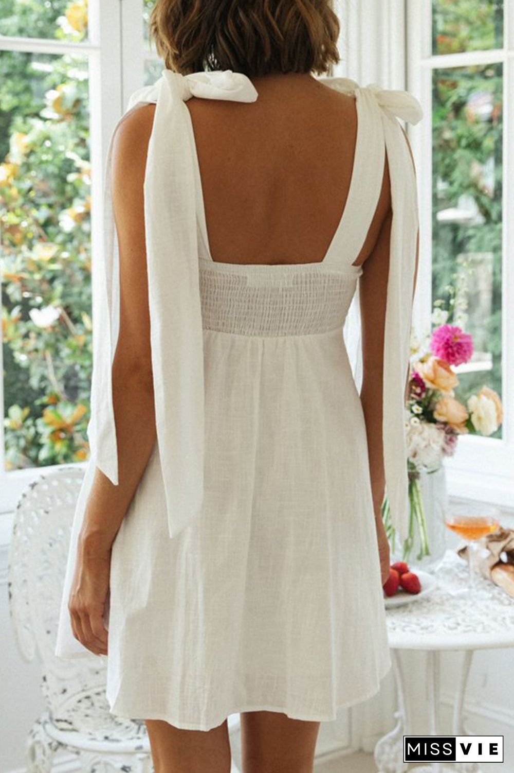 Elegant Simplicity Frenulum Square Collar Princess Dresses