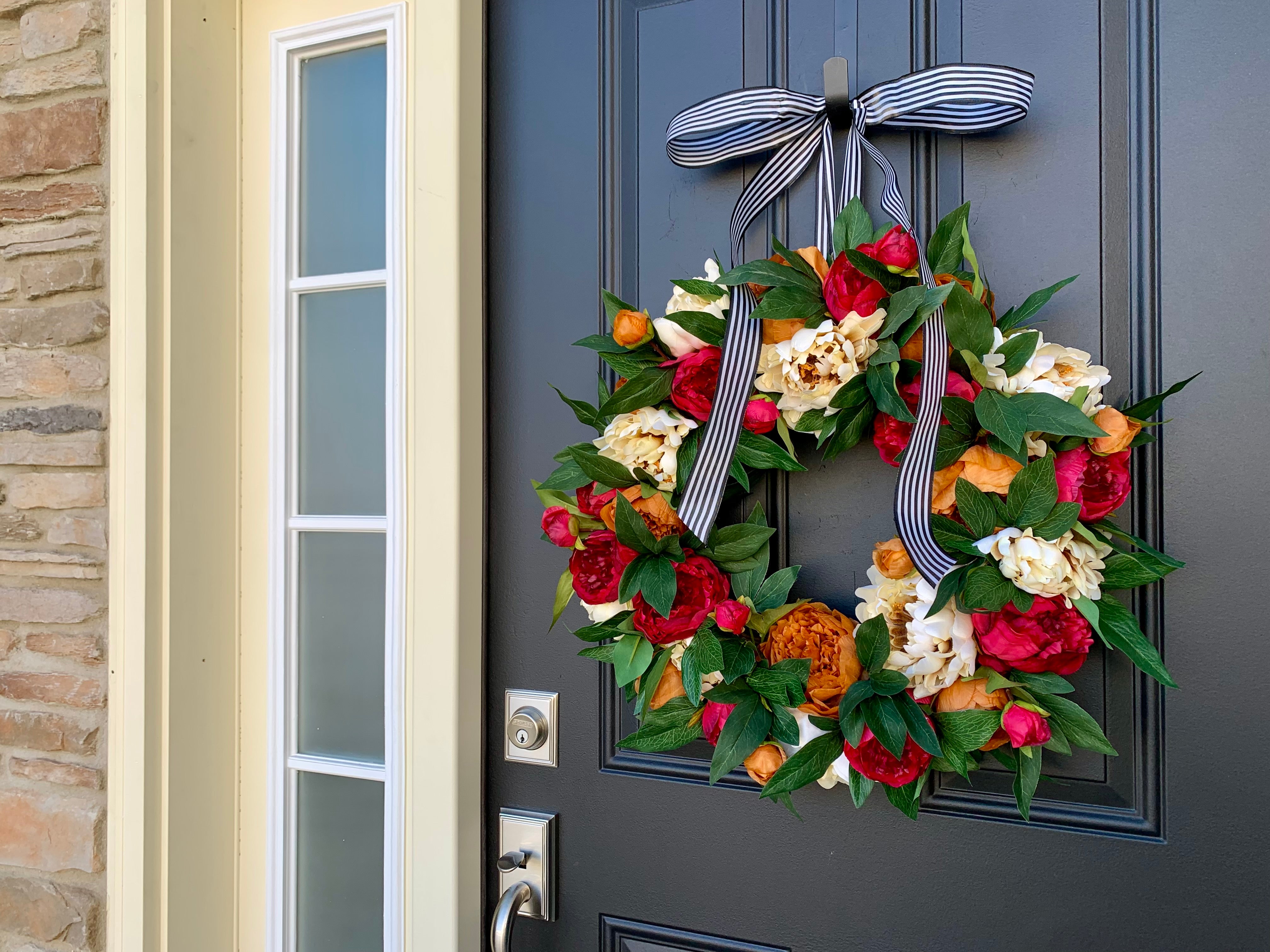 Fall Peony Wreath for Front Door